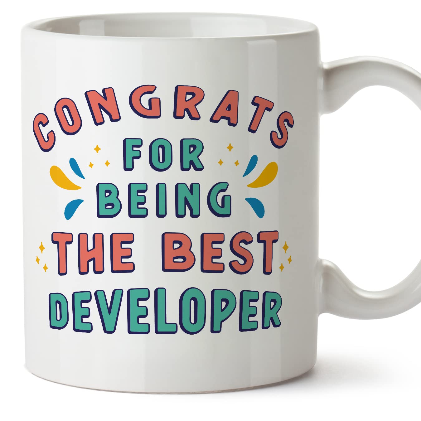 MUGFFINS Developer Mug - in English - Congrats for Being The Best - Funny Gift for Colleagues - Ceramic 11oz Mug