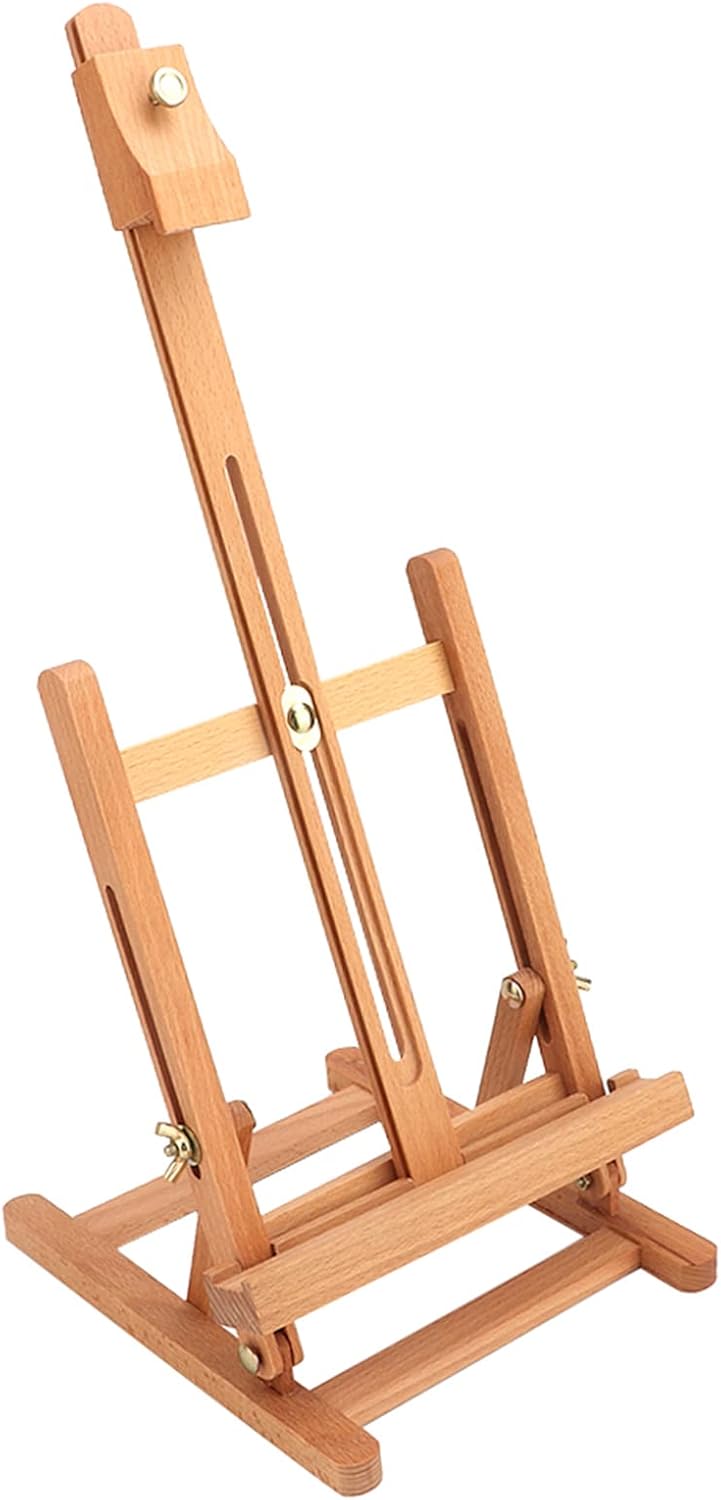 Wooden Tabletop Easel Display Stand, Painting Easel Display H Frame Easel Studio Artist Tools with Fine Polishing and Electroplating Hardware for Drawing