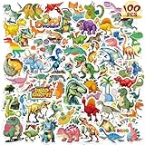RINOLY 100 PCS Dinosaur Stickers for Kids,Water Bottle Sticker for Teens,Waterproof Vinyl Dinosaur Stickers for Water Bottles,Laptop,Boys Party Favors Supplies