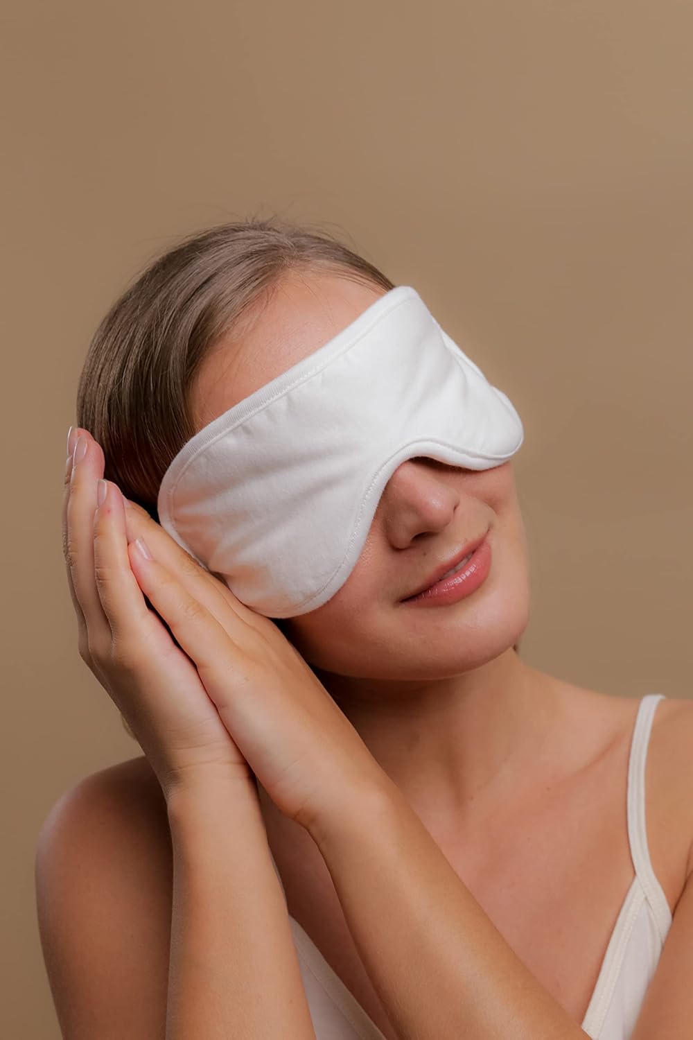 Cottonique Hypoallergenic Sleep Eye Mask Made from 100% Organic Cotton (Natural, Free Size)
