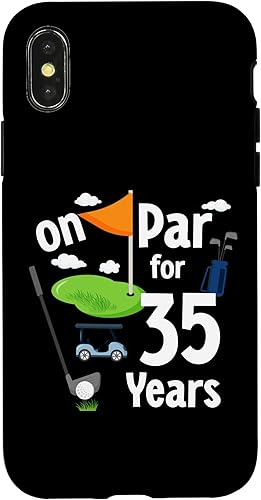 iPhone XXS On Par 35th Birthday Golf Player Theme 35 Year Old B-Day Case