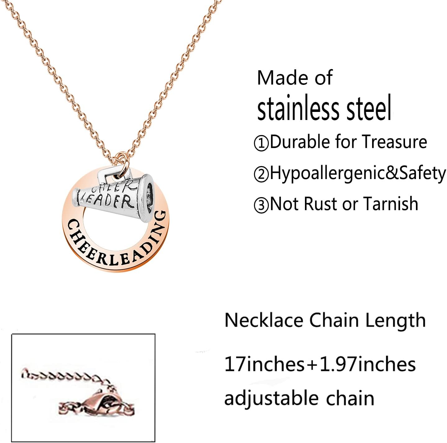 BNQL Cheerleader Necklace Cheerleader Gifts Cheerleading Jewelry Gift for Cheerleader Cheer or Team - Image 2