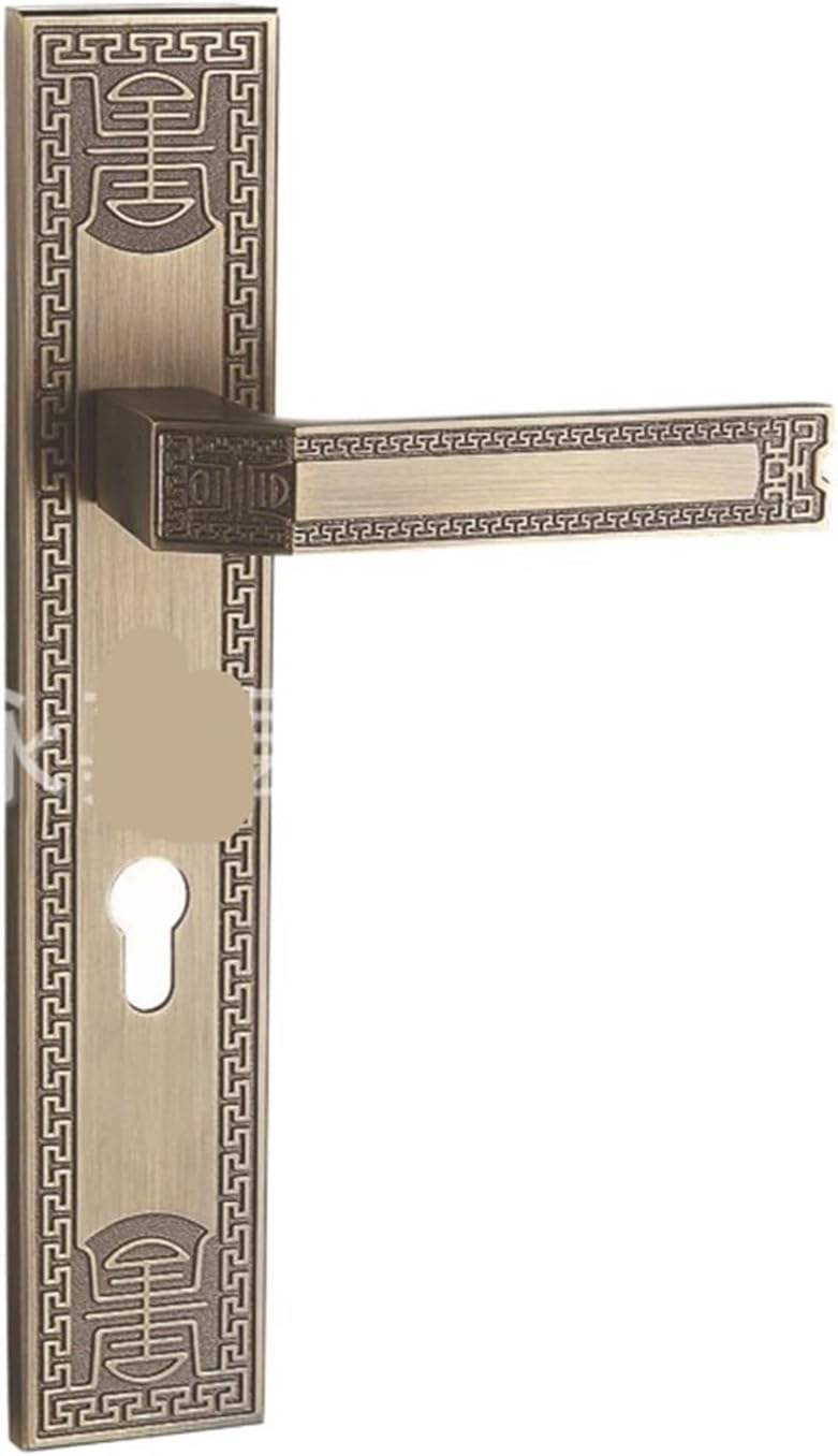 Full zinc Alloy European Bronze Color 300 Long Panel Double Tongue 85 Bearing Silent Indoor Door Outdoor Door Lock(YM89 X51 Yellow Bronze 300MM)