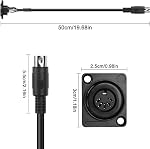 D-Type DIN 5 PIN MIDI Cable Female to Male Extension Cord Panel Mount 5 PIN Female Audio Adapter Cable,Digital Conference Room Audio for Keyboard Synth,MIDI Guitar and Other Music Gear