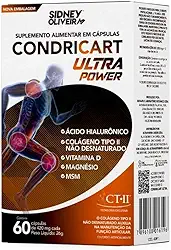 Colágeno Tipo Il + Vitamina D3 + Magnésio + Ácido Hialurônico + Msm Condricart Ultra Power 60 Cápsulas Sidney Oliveira