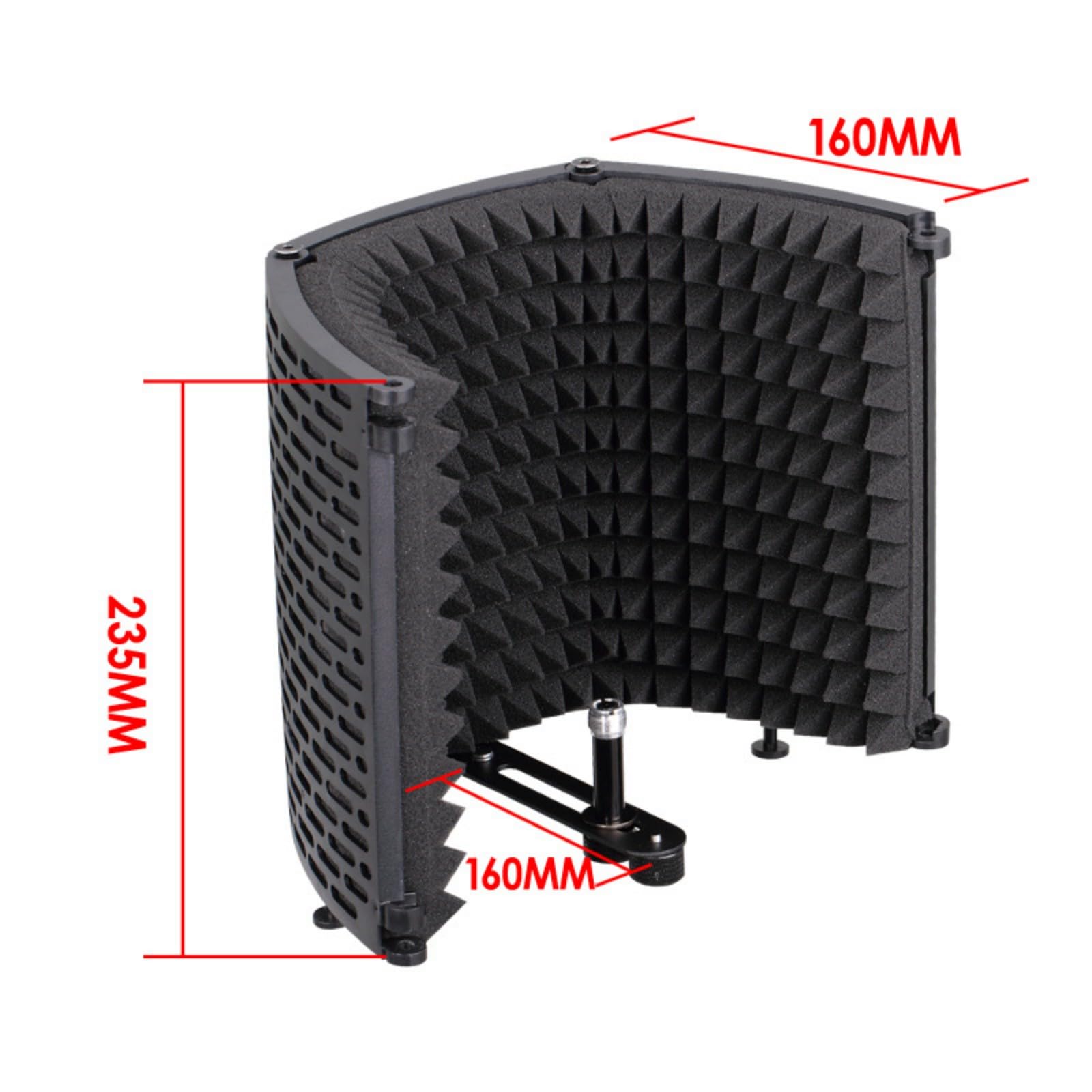Reflector de espuma de aislamiento de micrófono ajustable de 3 paneles, espuma absorbente de alta densidad para uso en estudio, filtro de micrófonos ajustable