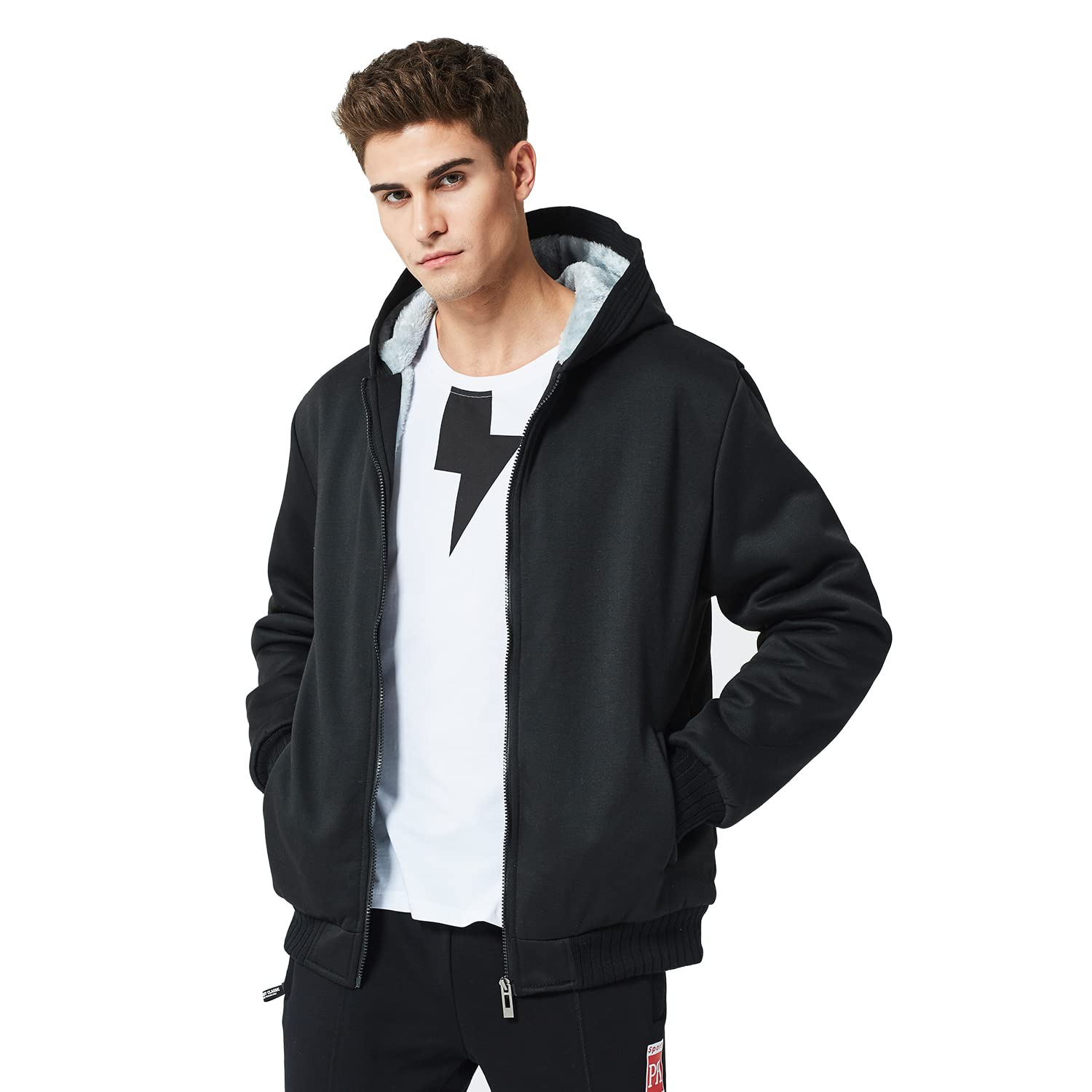 MANLUODANNI Kapuzenpullover Herren, Men's Hoodie Dicker Pullover Jacke Sweatjacke Fleece Kapuzenjacke Classic Sweater Casual Kapuzenpulli Sweatshirt Mit Reißverschluss