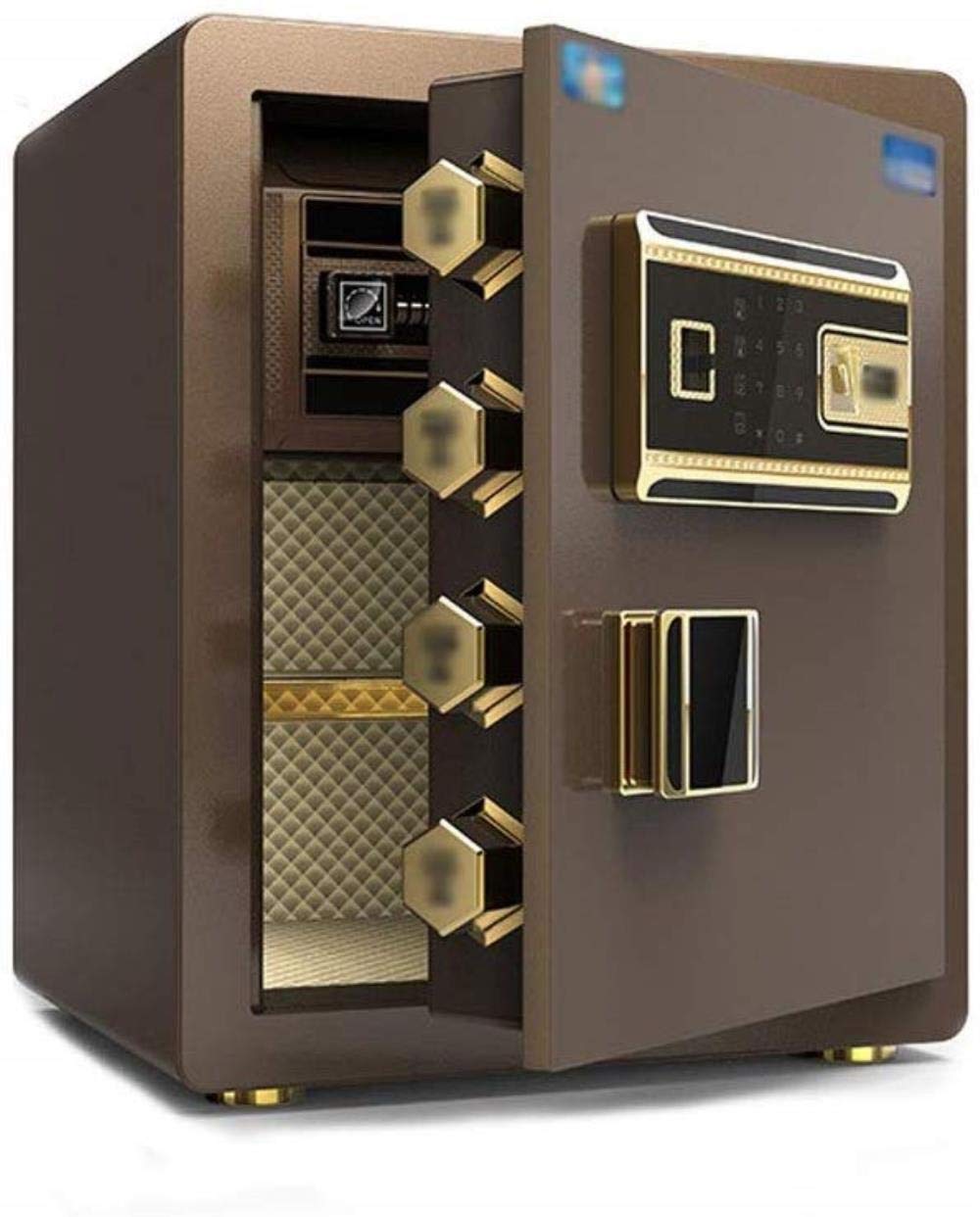 Cassaforte per armadietto di Sicurezza Serratura Doppia con Impronta Digitale Piccola Interamente in Acciaio con Allarme Cassaforte antifurto Multipla Adatto per: Ufficio/Casa/