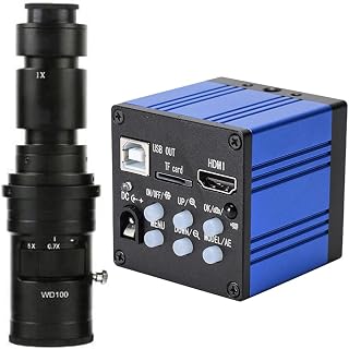 51MP 1080P Microscope Camera HDMI USB Industrial Electronic Digital Microscope & 500X C-Mount Lens for Phone Repair PCB Soldering