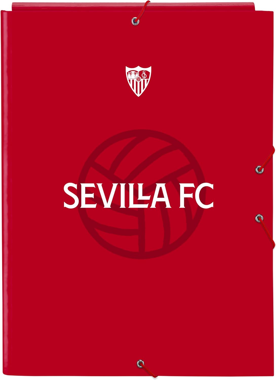 Sevilla FC – Folio Folder with 3 Flaps, Ideal for Children of Different Ages, Comfortable and Versatile, Quality and Resistance, 26 x 36.5 cm, Red