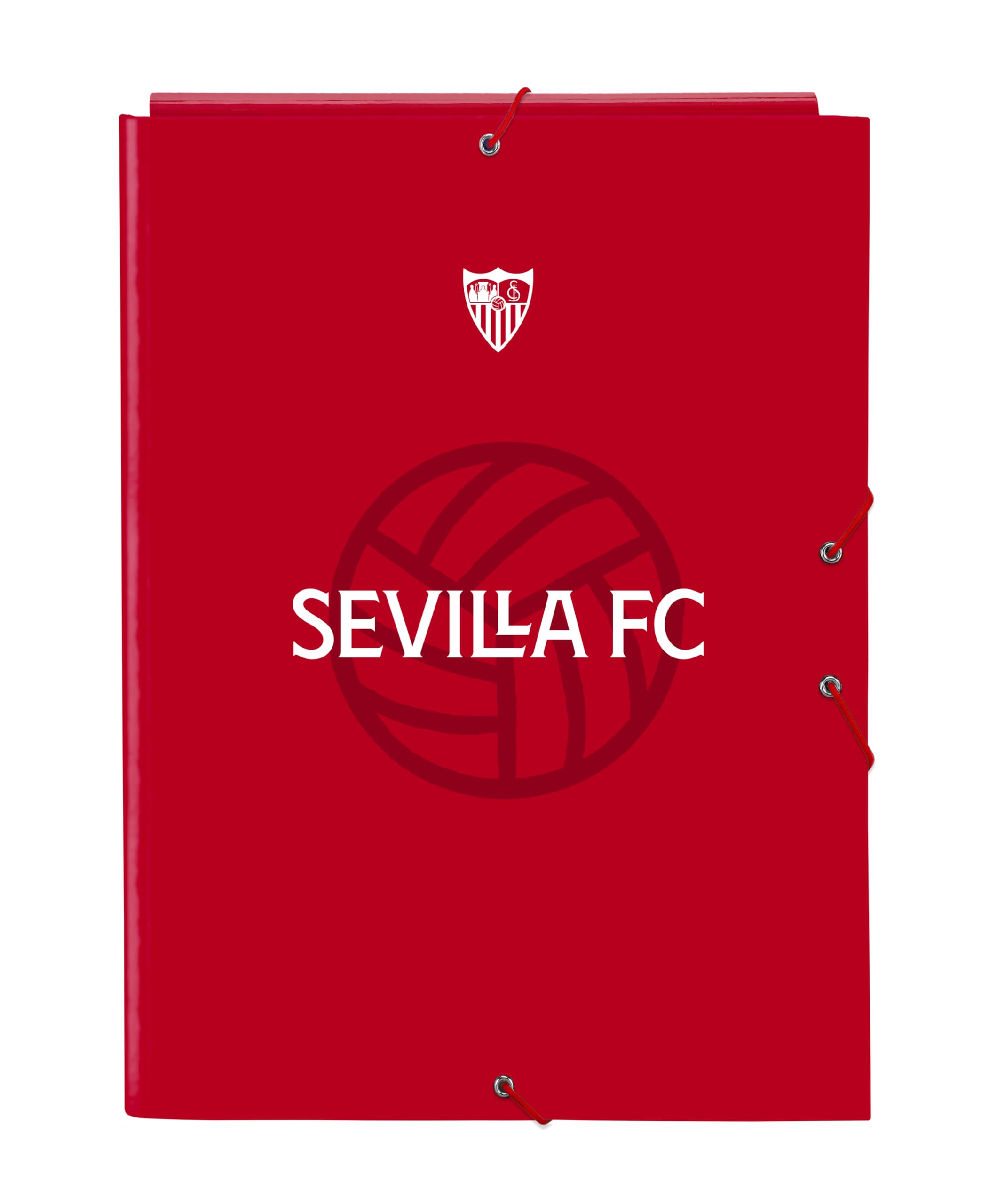 Sevilla FC – Folio Folder with 3 Flaps, Ideal for Children of Different Ages, Comfortable and Versatile, Quality and Resistance, 26 x 36.5 cm, Red, red, Estándar, Casual