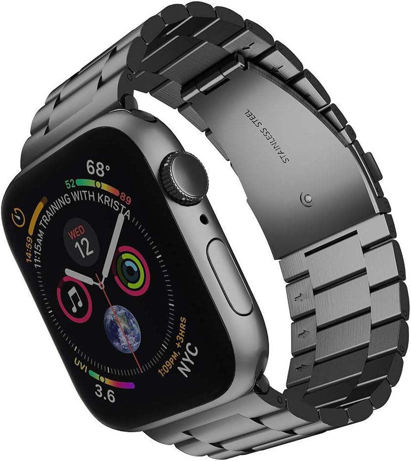 Watch Strap for Apple Watch 49mm 45mm 44mm 42mm 41mm 40mm 38mm, Compatible with iwatch Strap Series 8/7/6/SE/5/4/3/2/1, Stainless Steel Replacement Sport Band Metal Adjustable Wristband Belt