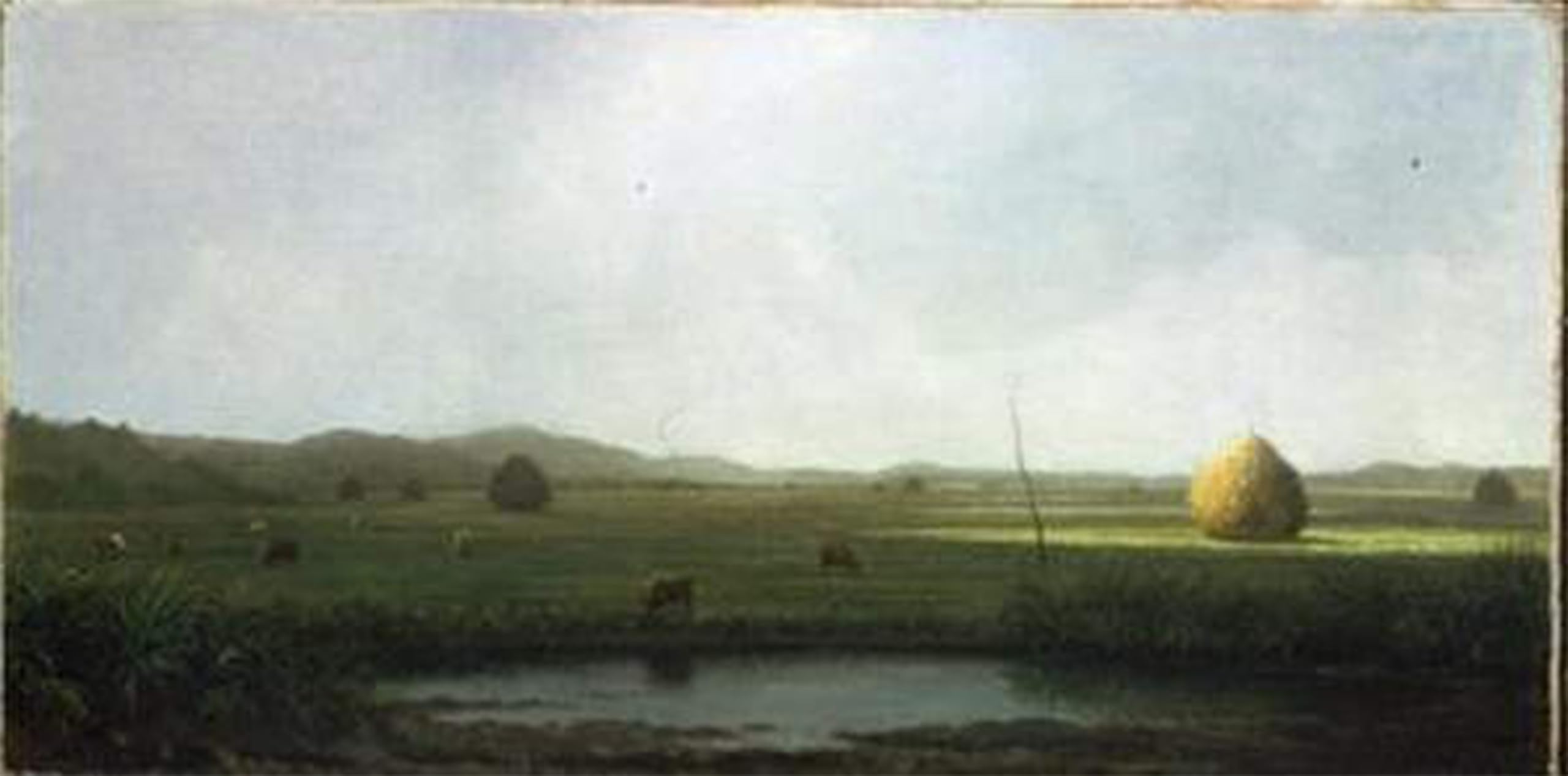 POSTERIIk Vintage Art Print Images Pictures Print Marsh Scene Cattle Near a Hay Saddle by Martins Johnson Heade Modern Colour Posters for Office Home Decor 60x90cm