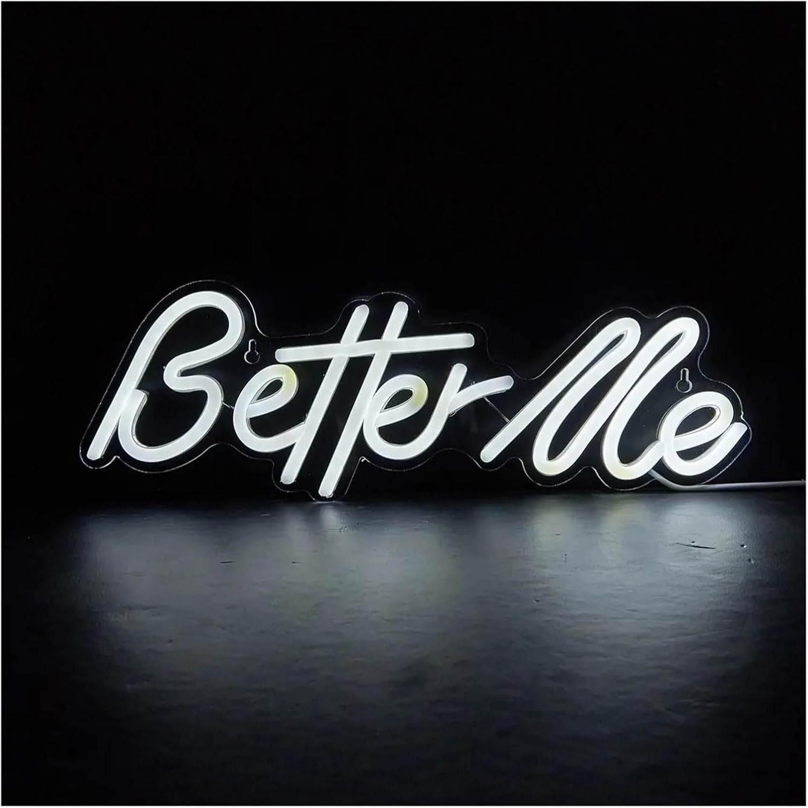 Ideas creativas para regalos con letreros de neón Letrero luminoso de pared "Better Me" para dormitorio, cumpleaños, 33,5 x 12 cm