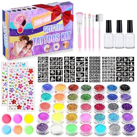 Aottom Temporary Glitter Tattoo Kit Cover