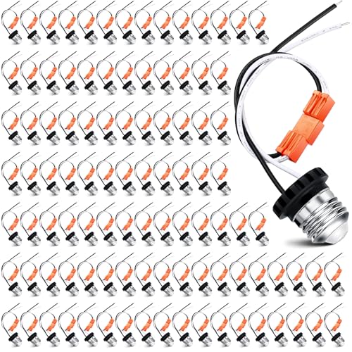 Zhengmy 100 Pcs E26 Socket Adapter Medium Base Light Socket Pigtail