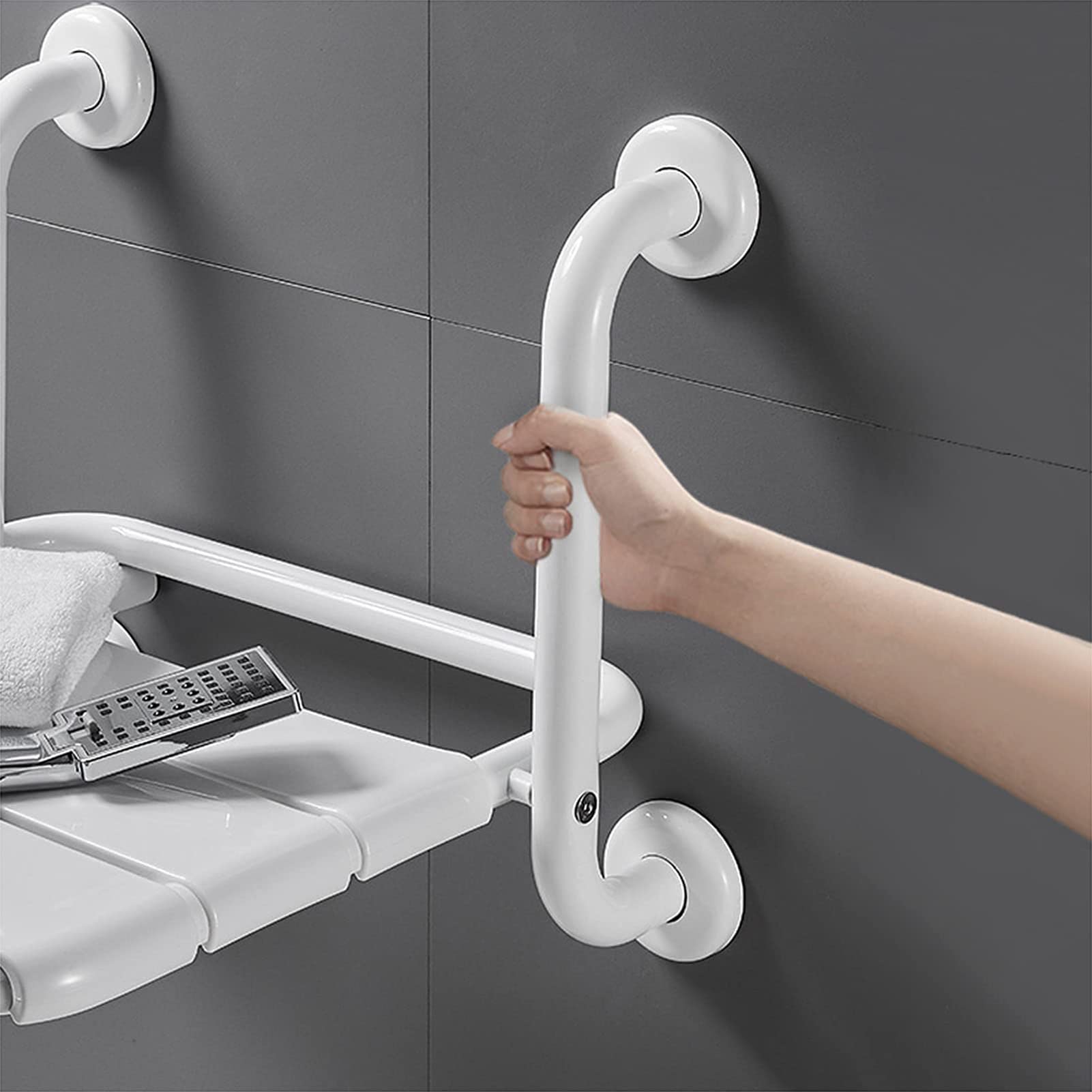 Asientos De Ducha, Asiento De Ducha Plegable Montado En La Pared, Mayores Antideslizante Plegable Asiento De Seguridad Montado Silla De Ducha para Ancianos Discapacitados