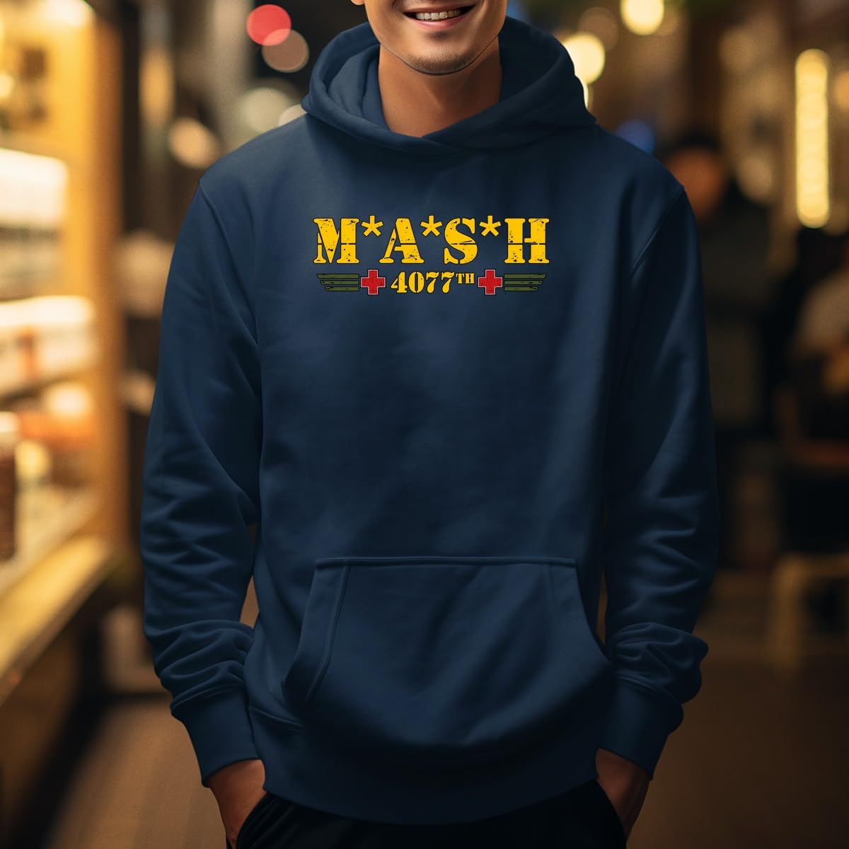 M*A*S*H 4077th - Felpa con cappuccio unisex dal design vintage