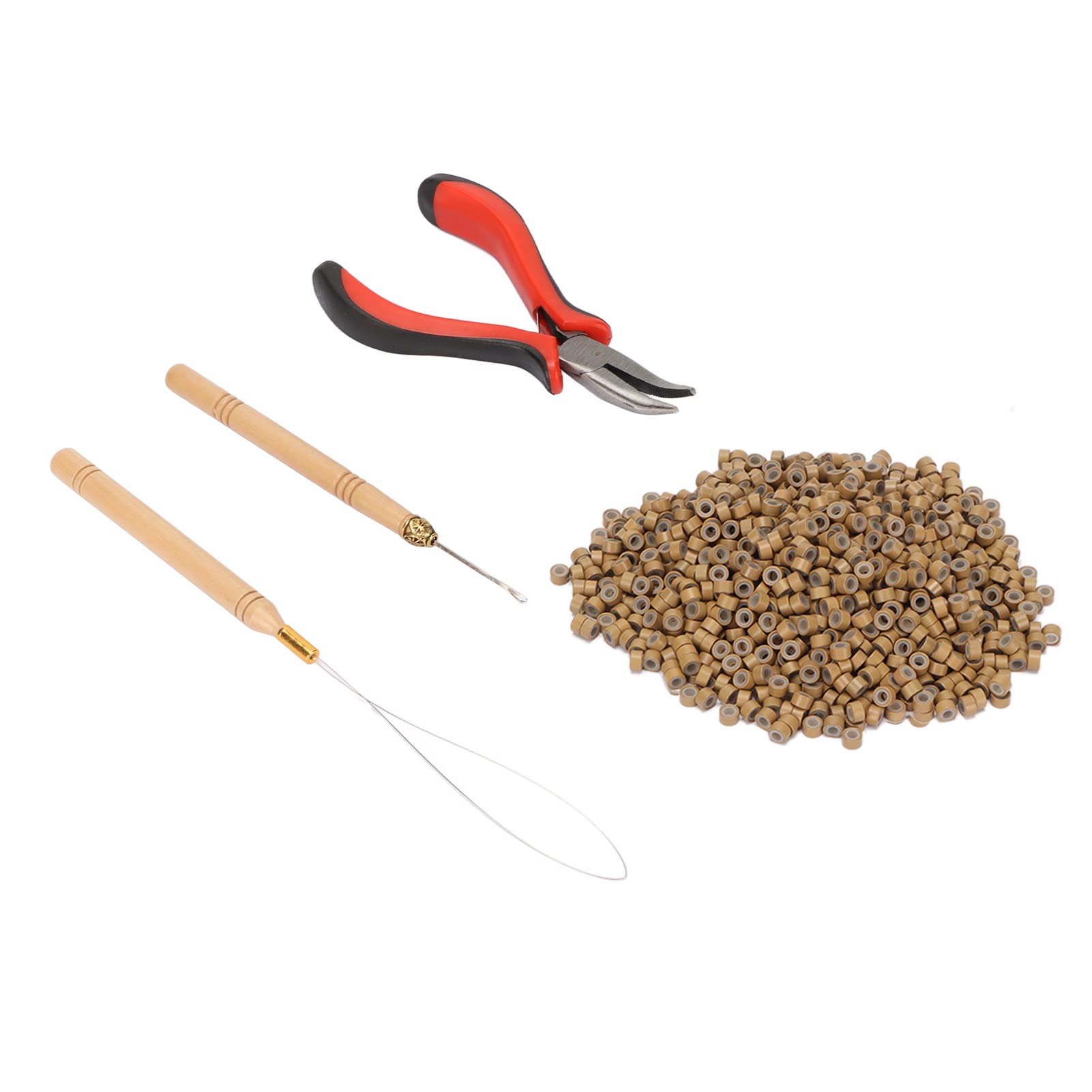 K Di Strumenti Per Estensioni Dei Capelli: Pinze Per Capelli I-Tip 500 Pezzi 5,0 Mm Micro Perline/anelli Per Capelli In Silicone Per Tirare L'infila Dell'ago Del Gancio - Foto 2