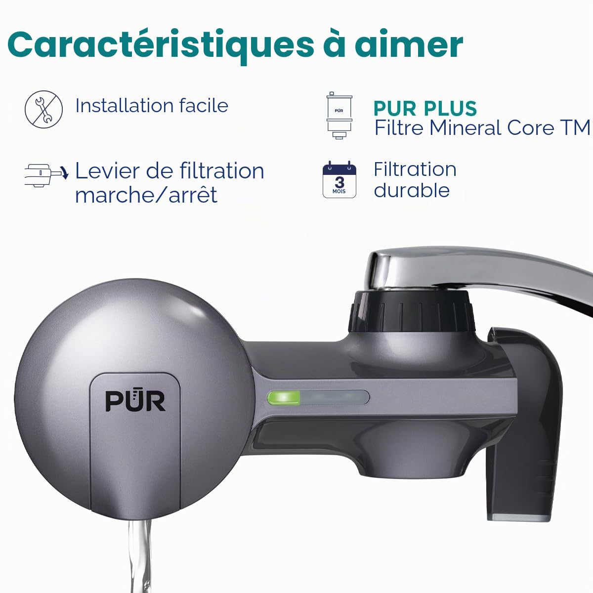 Système de Filtration d'eau Basique Pur pour Robinet, PFM350V