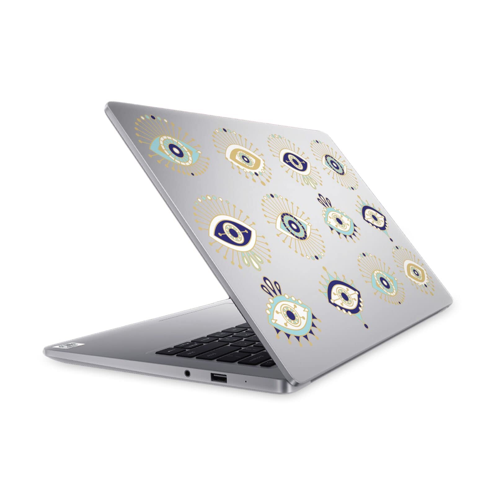 Skin Vinyle Mi Notebook 14 pour Éviter les Rayures de Coque Or Bleu Mauvais Oeil
