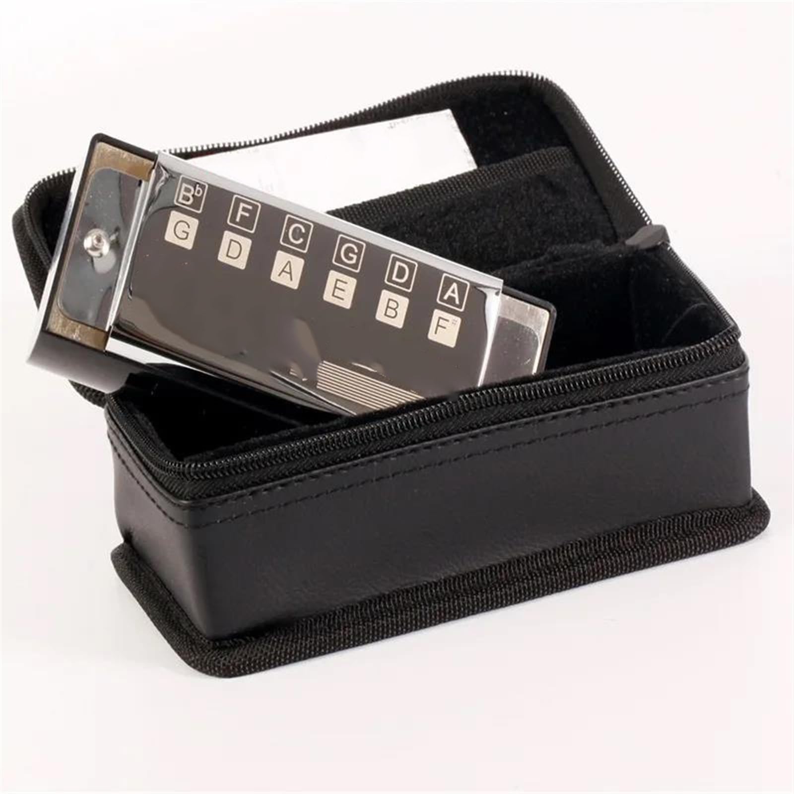 Armonica per basso a 10 fori con chiave C con borsa in argento Strumento armonica per ensemble professionale Set Di Armonica