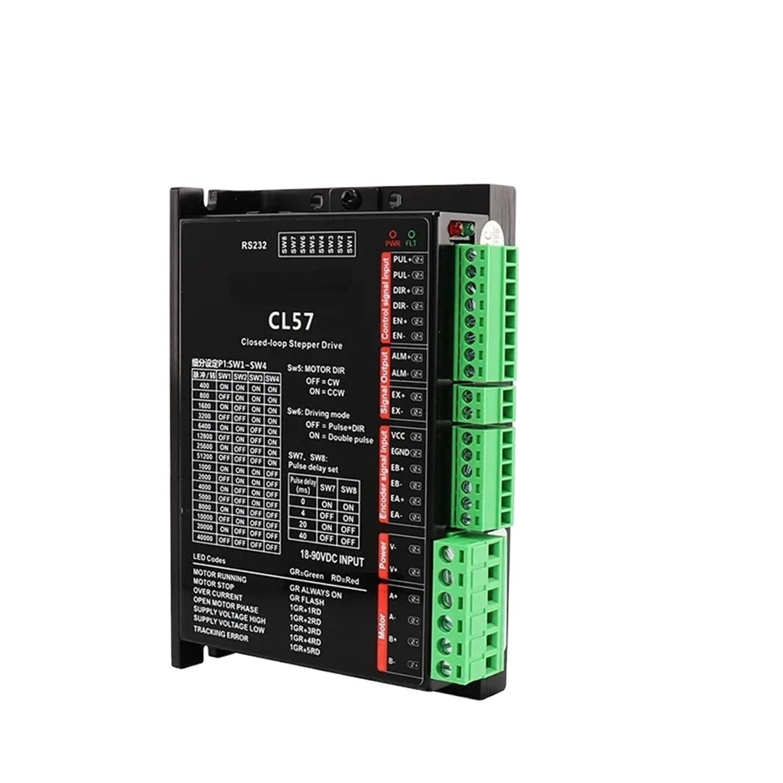 Sterownik silnika krokowego CL57 sterownik sterownika 18-90VDC sterownik serwo krokowy do hybrydowego serwomotoru NEMA17 23 CNC (CL57 X5PCS)