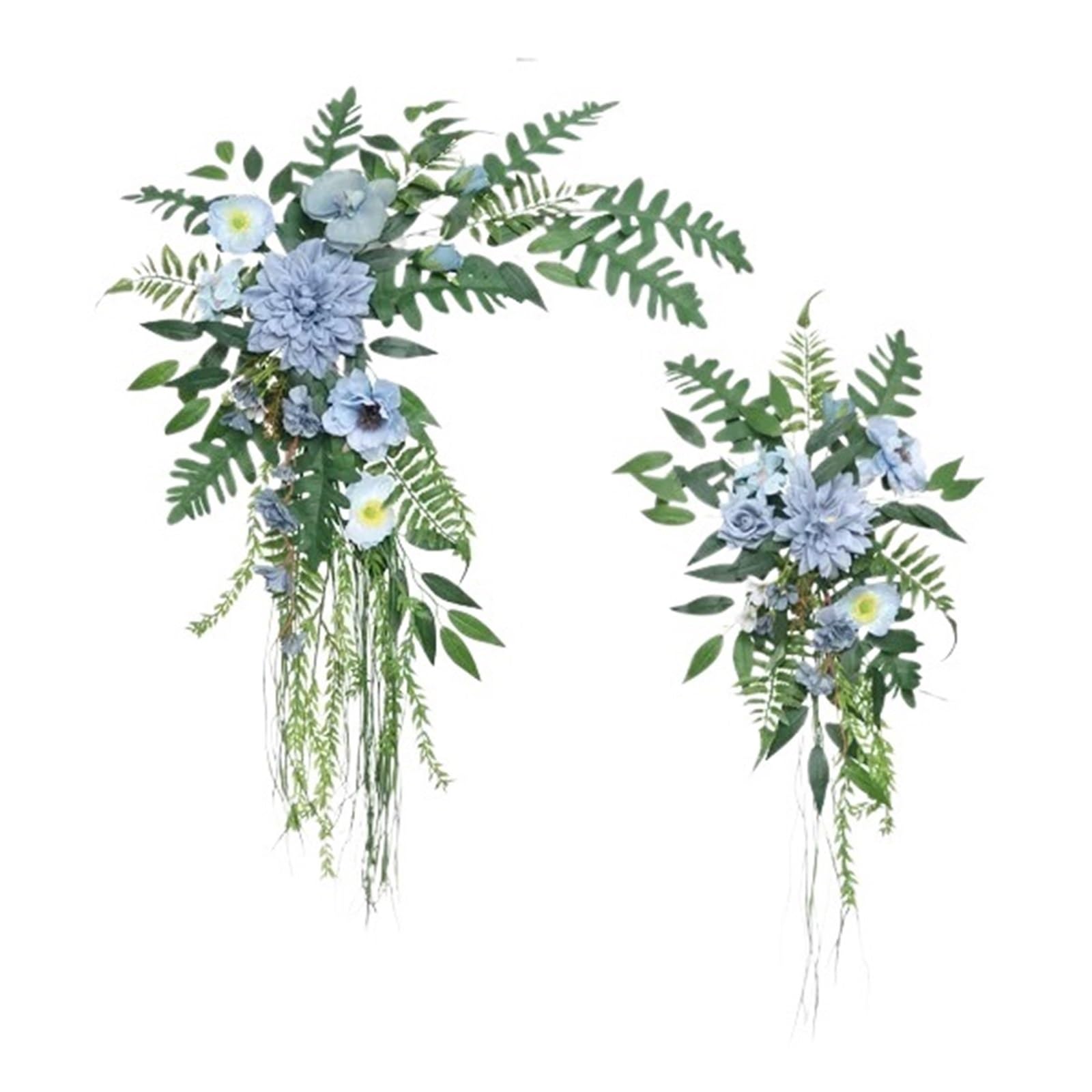 MOHUIED Artificial Floral Swags Rustic Wedding Arch Flowers Kit Hanging Silk Floral Swag Arrangement For Party Ceremony Arbor Backdrop Decoration for Ceremony Backdrop, Fireplace and Door Decor(Blue)