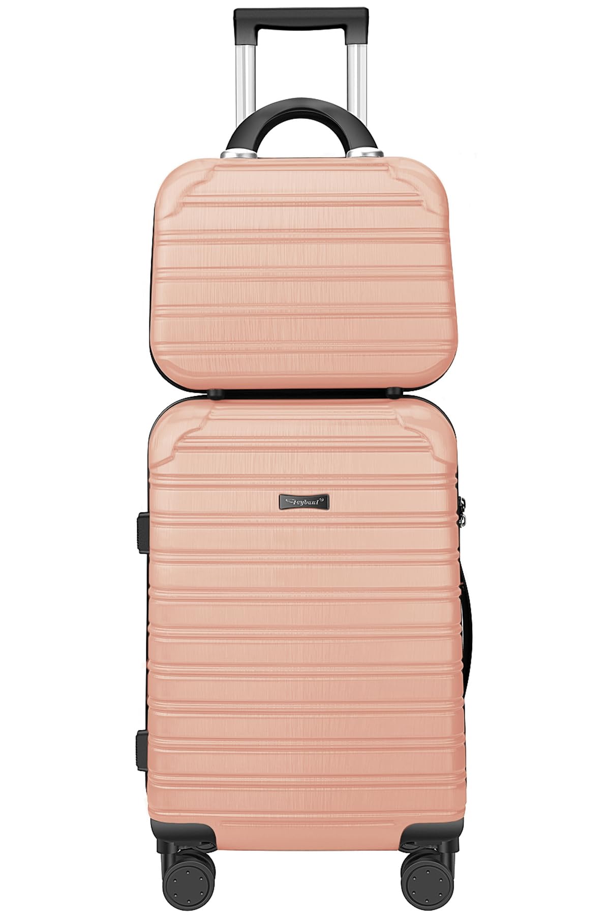 Hard Case Luggage Sets Carry On Luggage Lightweight With Spinner Wheels Rolling Suitcase 22x14x9 Airline Approved PC+ABS With TSA Lock Hardshell Travel Hardside, Pink, 2-Piece Set(14/20