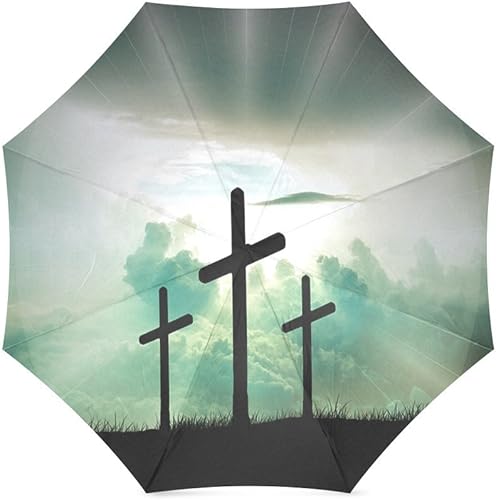 Miniatura 1 de foldable Umbrella Custom Las cruces de Christian Compact Travel a prueba de viento a prueba de lluvia