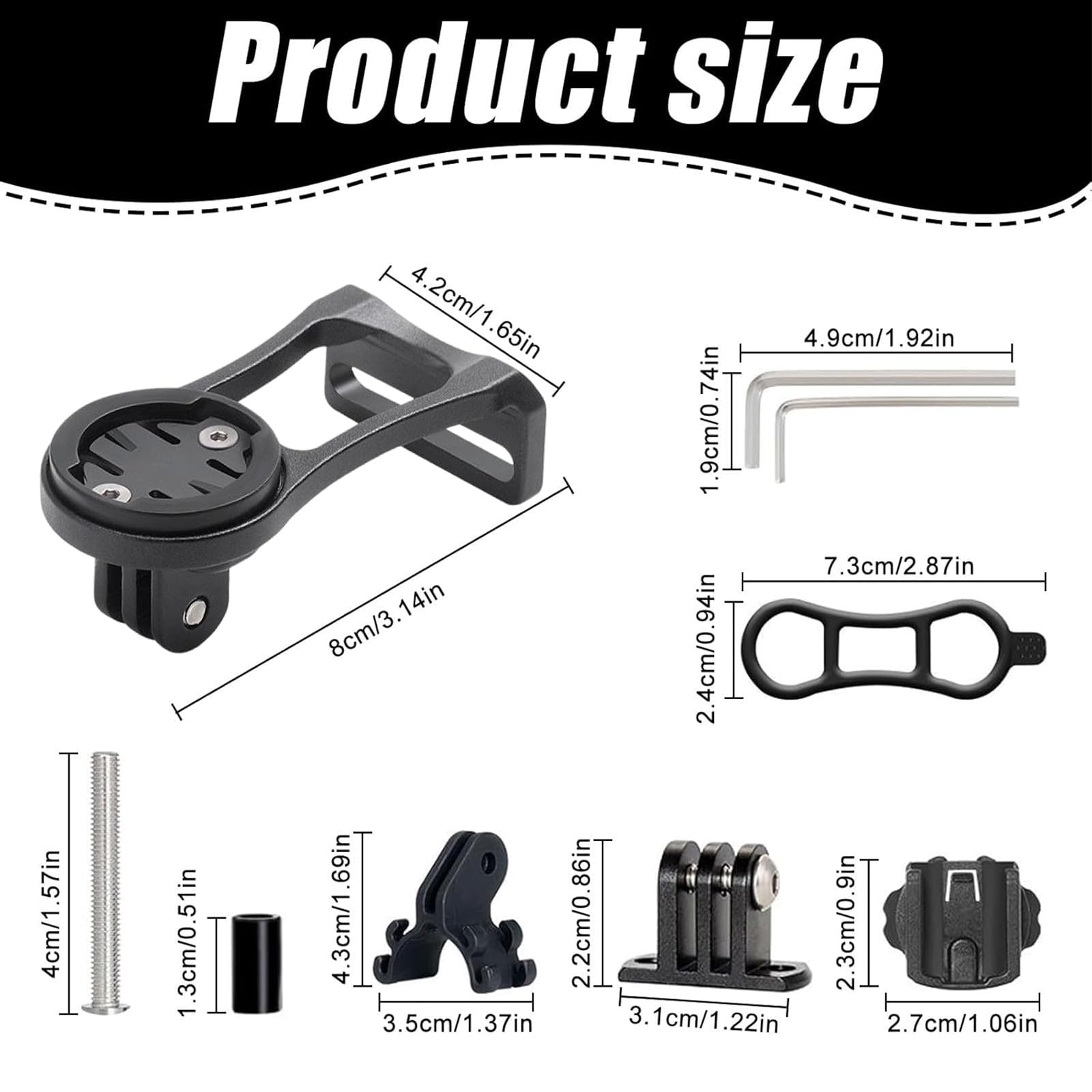 Contachilometri per Bici, Supporto Computer Bici, Lega di Alluminio Ciclismo Gomma a Pedale Supporto per Bici Regolabile Supporto per Bicicletta Regolabile per Garmin, IGPS