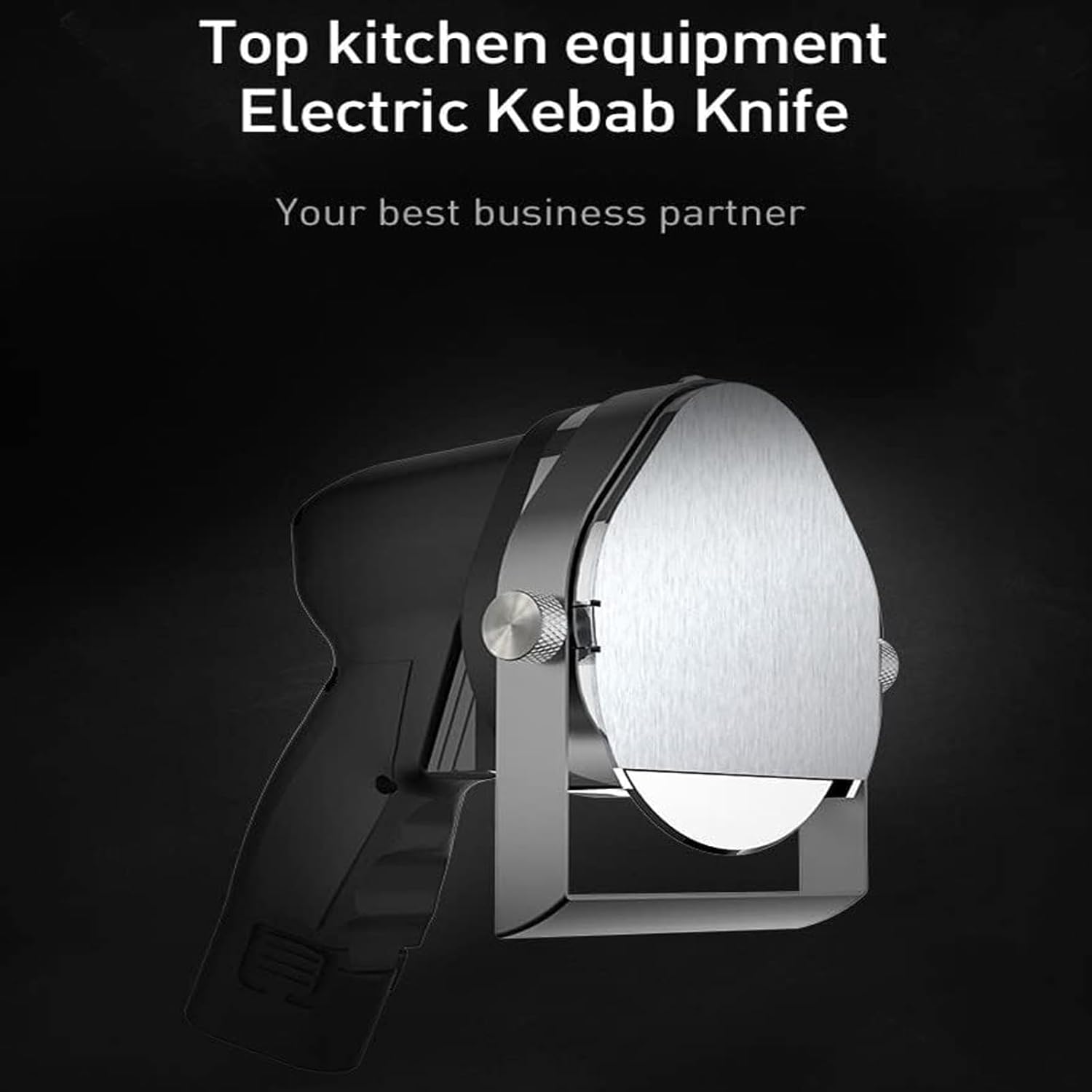 Machine With Two Blades, Kebab Slicer Gyro Knife Electric, Portable Cordless Power Professional, Cutting Thickness 0-8Mm, Silent, Variable Speed, Easy To Clean