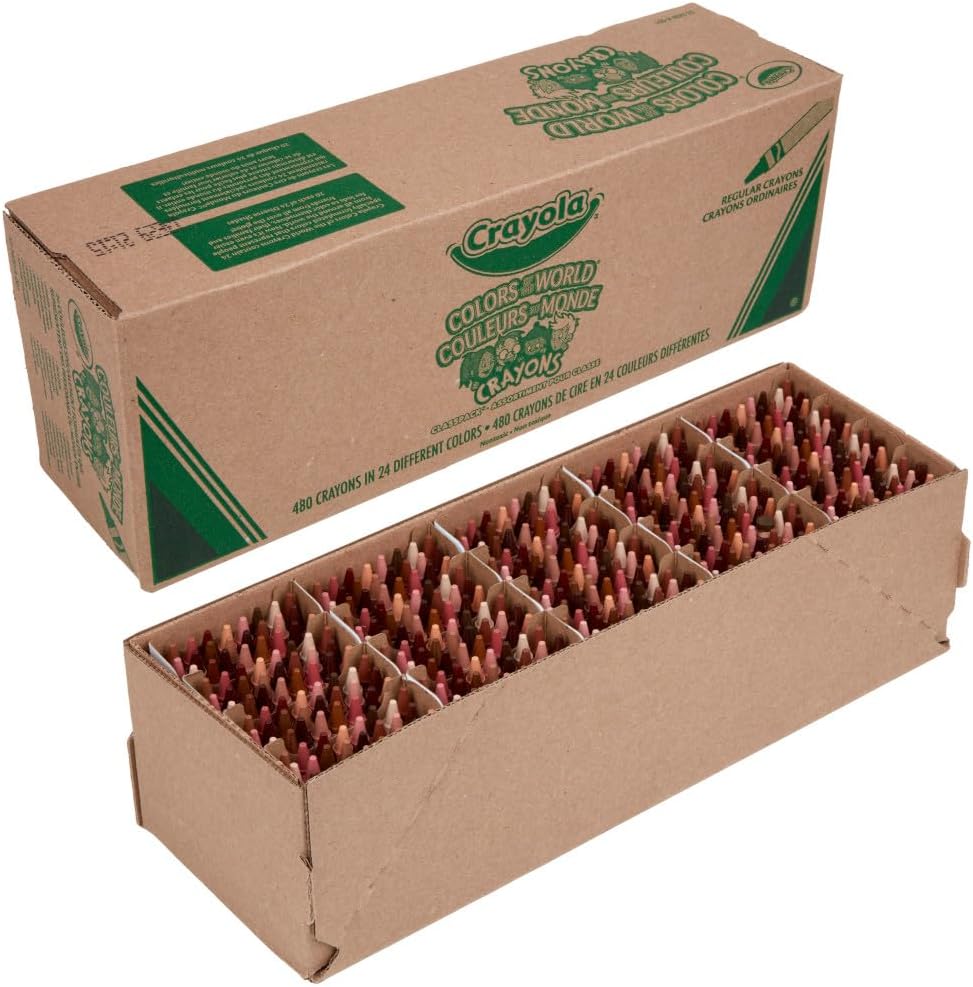 Crayola Colors of The World Bulk Crayon Classpack (480ct), 24 Skin Tone Crayon Colors, Classroom Supplies for Teachers, Ages 3+