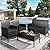 UDPATIO Patio Furniture 4 Pieces Outdoor Wicker Rattan Chair Balcony Conversation Sets Porch Furniture Sectional Loveseat w Cushions and Table for Backyard Pool Garden (Black-Black)