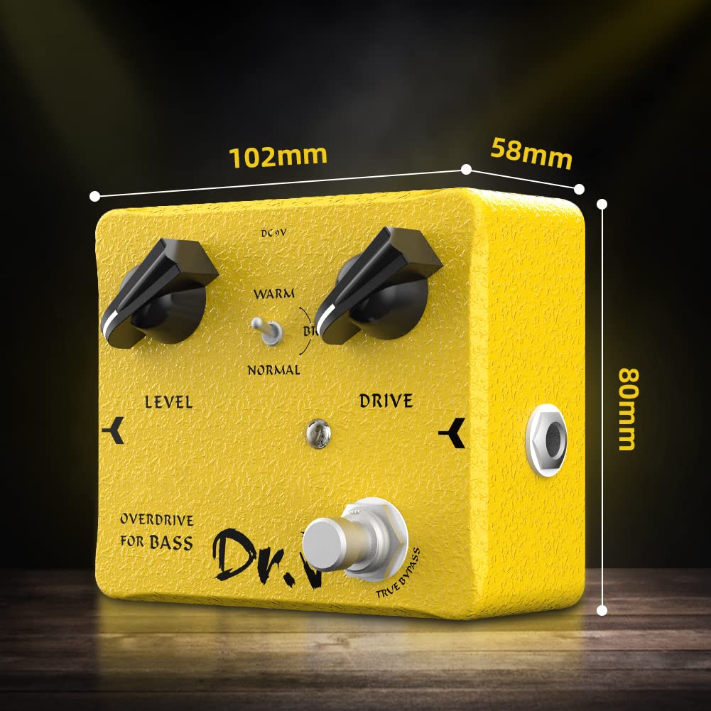 JOYO Effetti a pedale Overdrive per basso dal rock al metallo appositamente progettati per il bassista True Bypass Design (edizione alta D52)