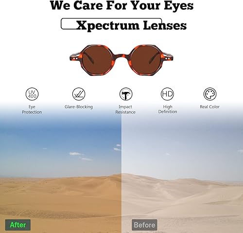 Miniatura 3 de Xpectrum Small Retro Hippie Round Sunglasses for Men Women Vintage Circle Sun Glasses