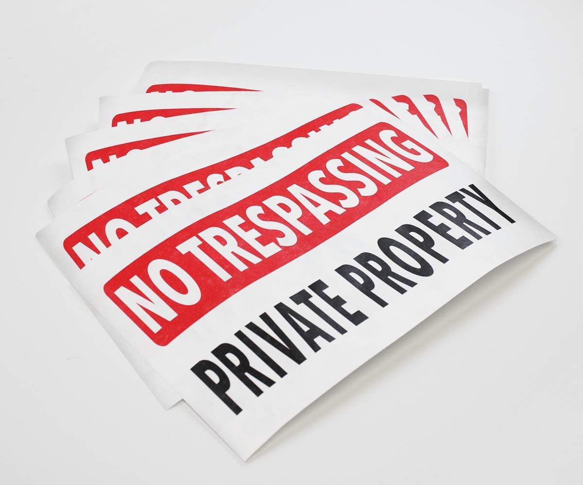 50 Per Pack Posted White No Trespassing Sign by WristCo - 8" x 12" Outdoor, Weatherproof Tear- Resistant Tyvek high Visibility for Warning No Trespassing Hunting Fishing Trapping, Made in USA