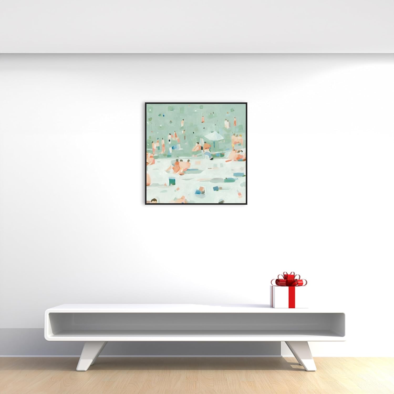Amanti Art Framed Canvas Wall Art 30x30 Summer Confetti I by Emma Scarvey, Framed Wall Art Canvas, Abstract Artwork, Modern Decor, Large Poster Painting for Living Room, Bedroom, Bathroom, Kitchen,
