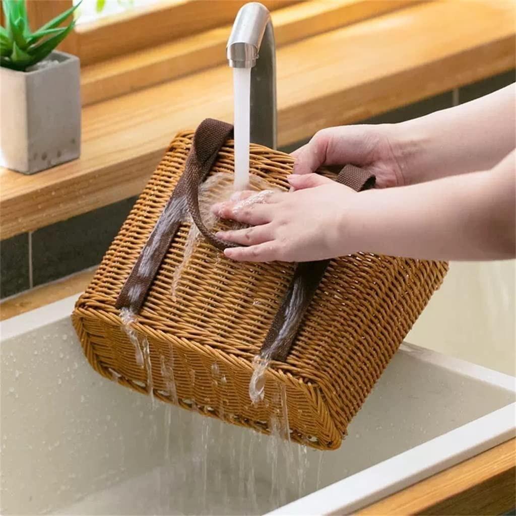 Koszyk Piknikowy Woven Storage Box Bag Z Uchwytem Kosz Piknikowy Kuchenny Na Chleb Plenerowy