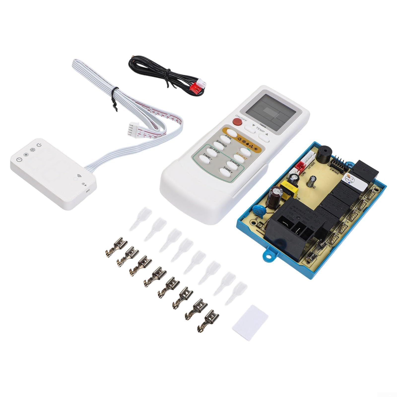 Juego de panel de control de aire acondicionado y placa de sistema con accesorios, construcción de plástico y metal de tamaño estándar, regulación precisa de la temperatura, compatible con unidades