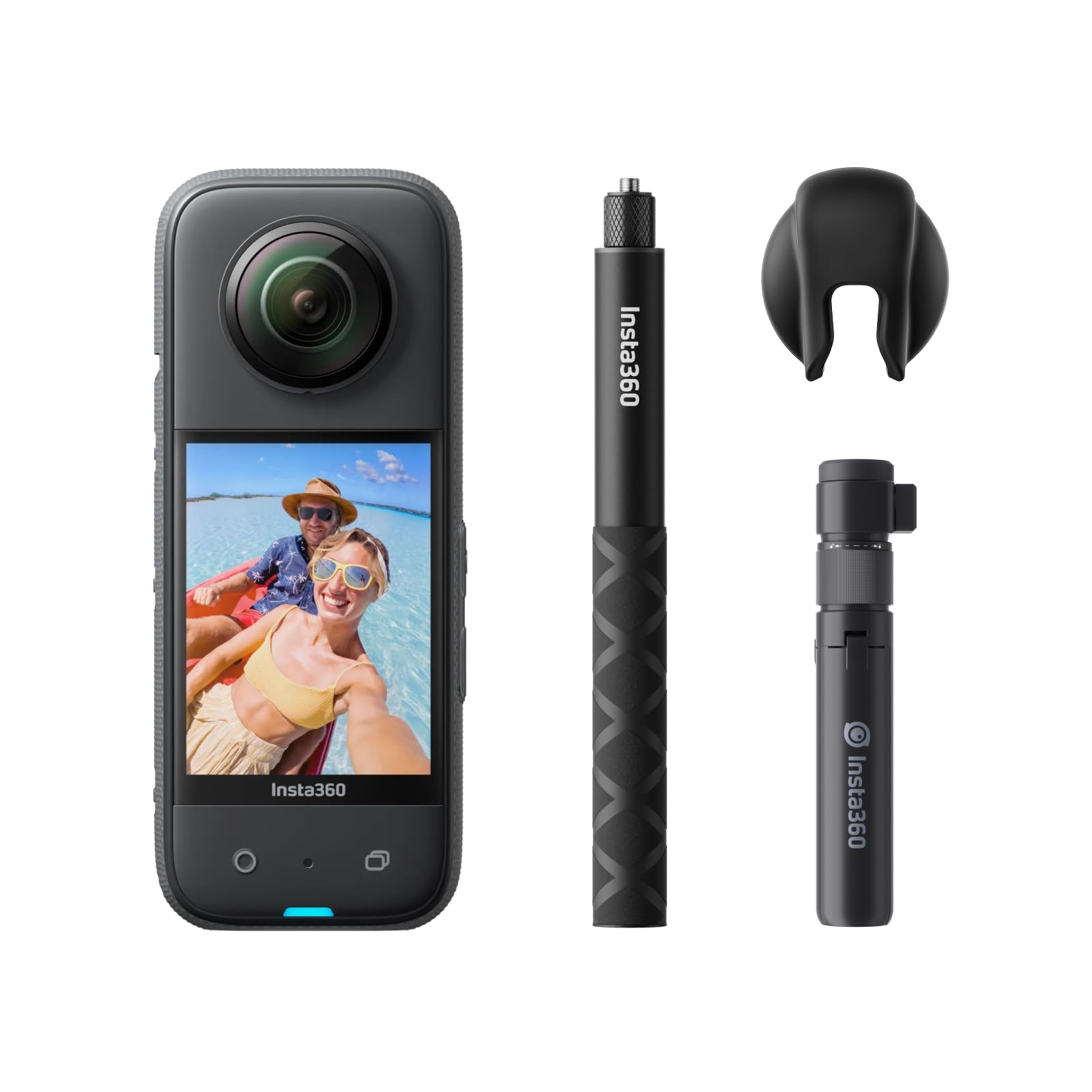 Insta360 X3 Bullet Time Bundle - Waterproof 360 Action Camera with 1/2" 48MP Sensors, 5.7K 360 Active HDR Video, 72MP 360 Photo, 4K Single-Lens, 60fps