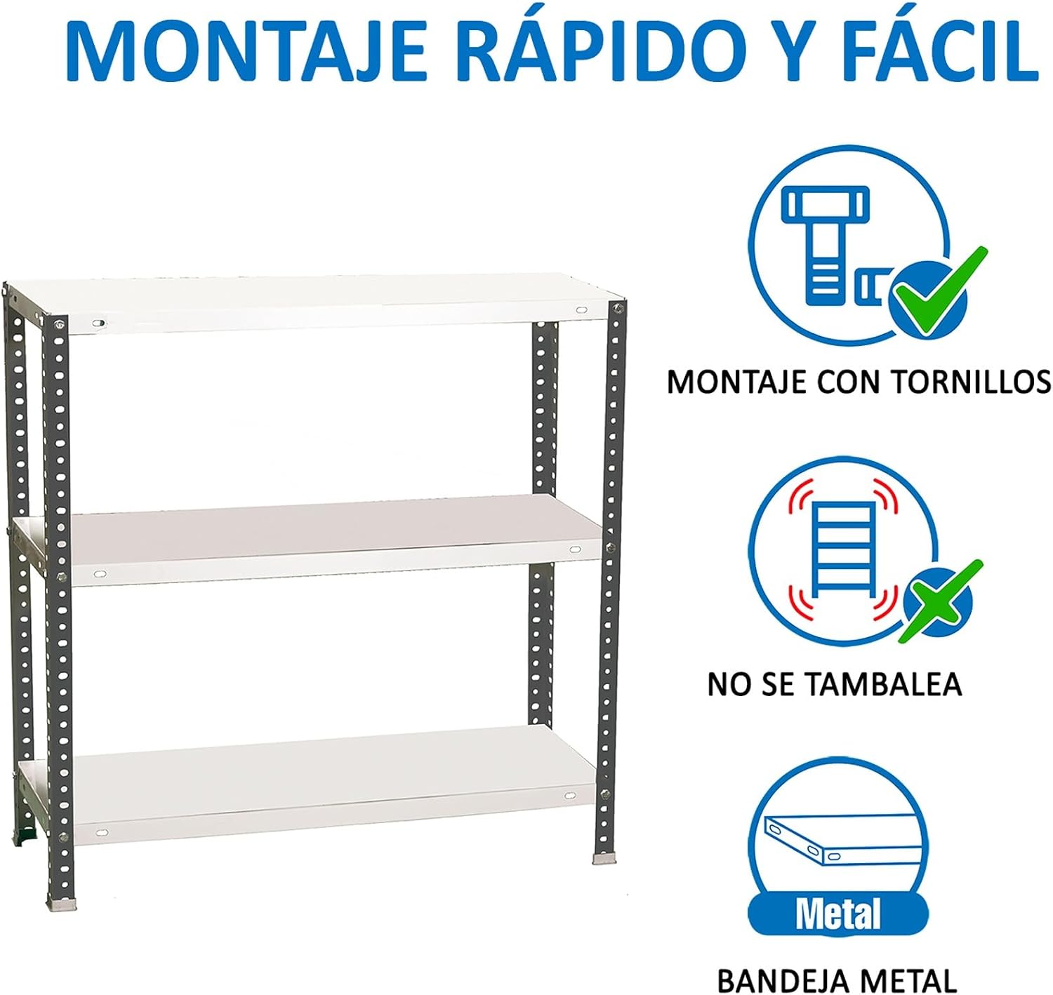 Simonrack Metal Shelf with Comfort Mini 3/400 1000 Anthracite/White Screws