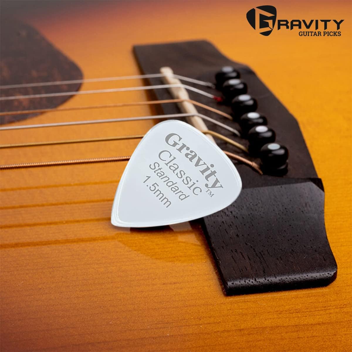 Gravity Guitar Picks - Acrylic - Classic Standard 1.5mm - 8 Color Assortment - Brighter, Louder, Faster