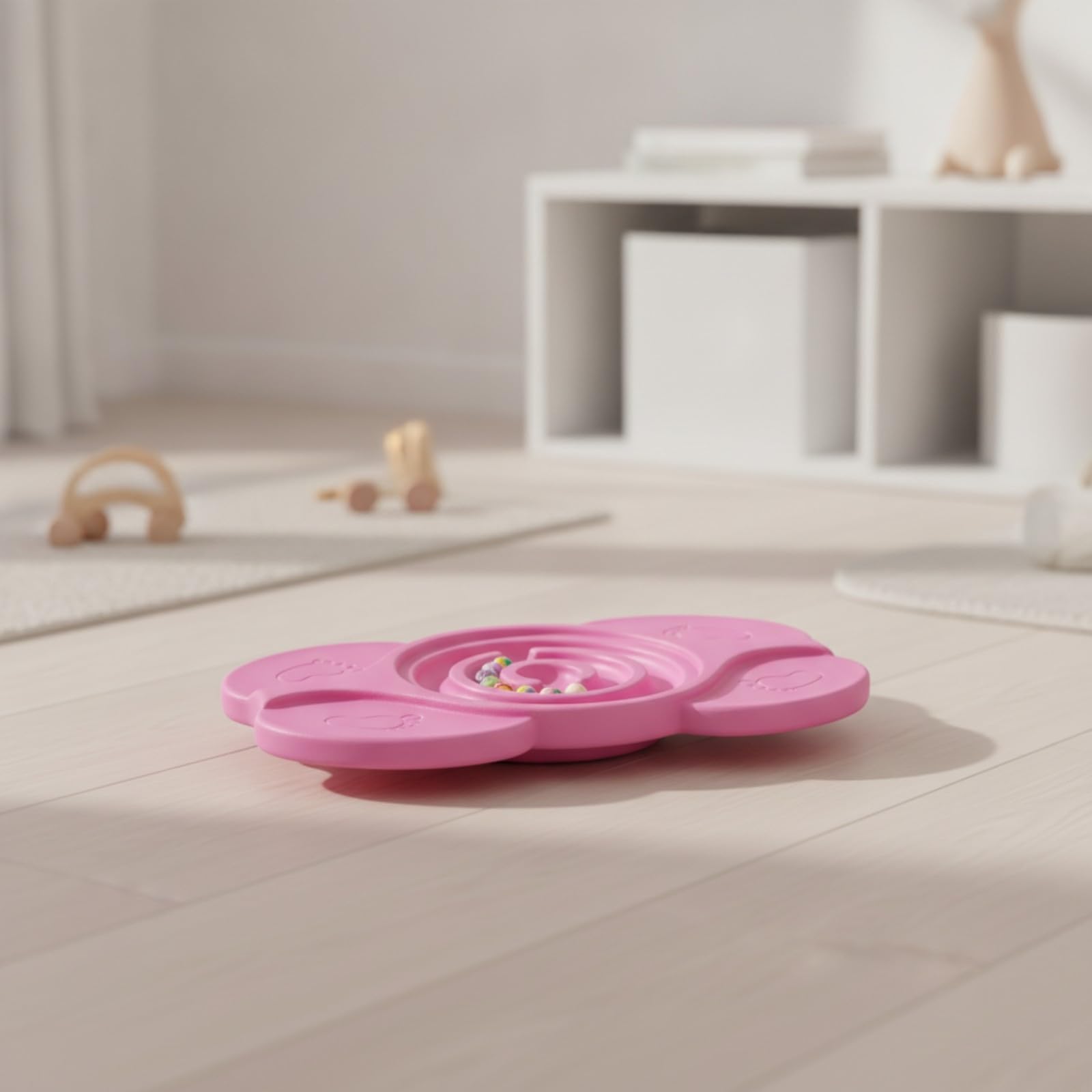 Tavola per Equilibrio Bambini Stimolante | Robusto, Pedana Equilibrio per Allenamento Sensoriale, Salvaspazio, Balance Board, Scuola Dell'infanzia, Camera dei Giochi, Rosso