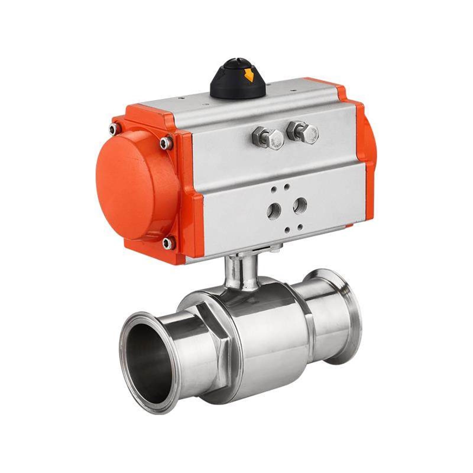 BOOGHIGC 38mm Stainless Steel Sanitary Pneumatic Ball Valve Two Piece Tri Clamp Ferrule Type With Double Acting Cylinder 1Pcs