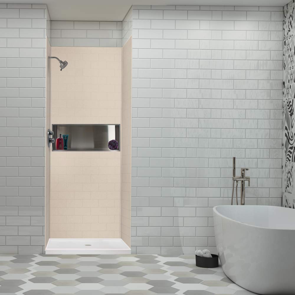 Transolid SWK363696-28 SaraMar 36-in X 96-in Glue 3-Piece Shower 