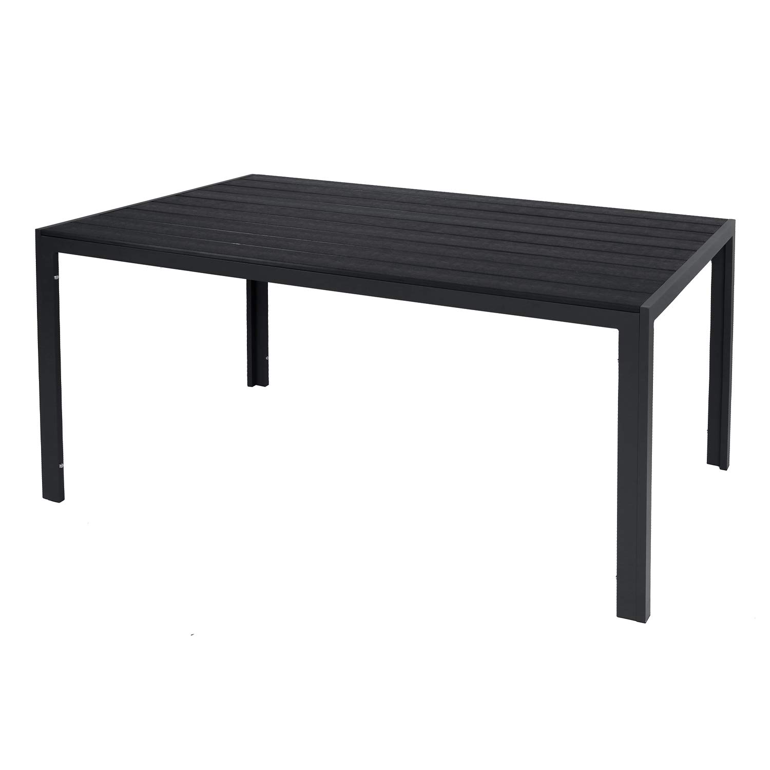 Mojawo XL Aluminium Gartentisch anthrazit/schwarz Esstisch Gartenmöbel Tisch Nonwood Holzimitat wetterfest 180x90x74cm