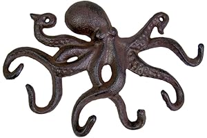 Octopus Phone Holder: 6.5" Cast Iron Octopus Keyholder