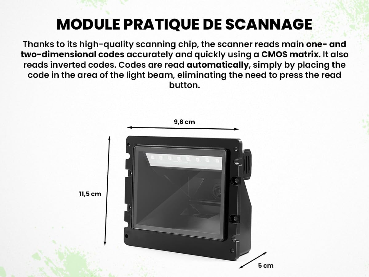 Scan Module, 1D/2D & QR Code Reader, Embedded Scanner Module, Laser Precision, RS232, Robust Design, Reverse Code Reading - Image 2