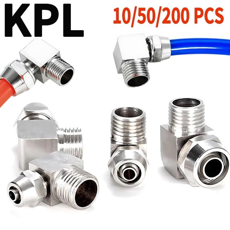 KPL-Pneumatikanschluss mit Gewinde 1/8 1/4 3/8 1/2 BSP, 4/6/8 mm Schlauch(KPL8-03,200 PCS)